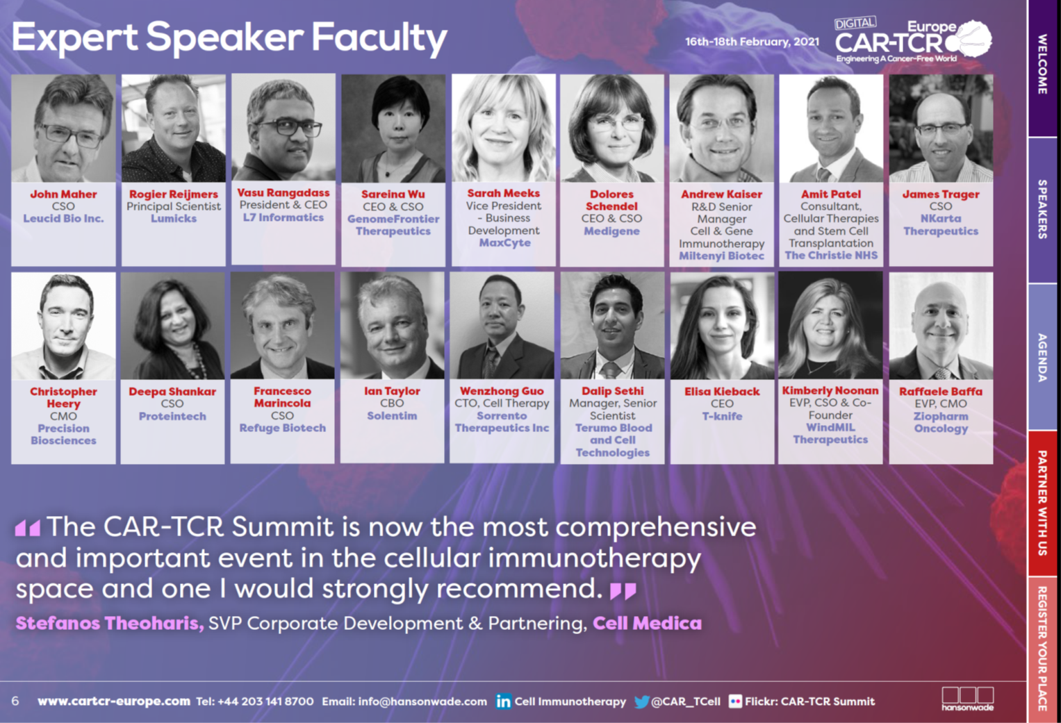 The presentation given by GenomeFrontier’s CSO Sareina Wu was identified as one of the most interesting and valuable at the CAR-TCR EU Summit 2021!